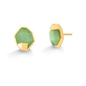 Brand new Maria dolores gold plated earrings real gem stone